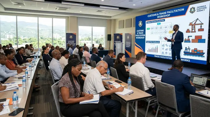 Customs and trade facilitation professionals coordinating cargo clearance