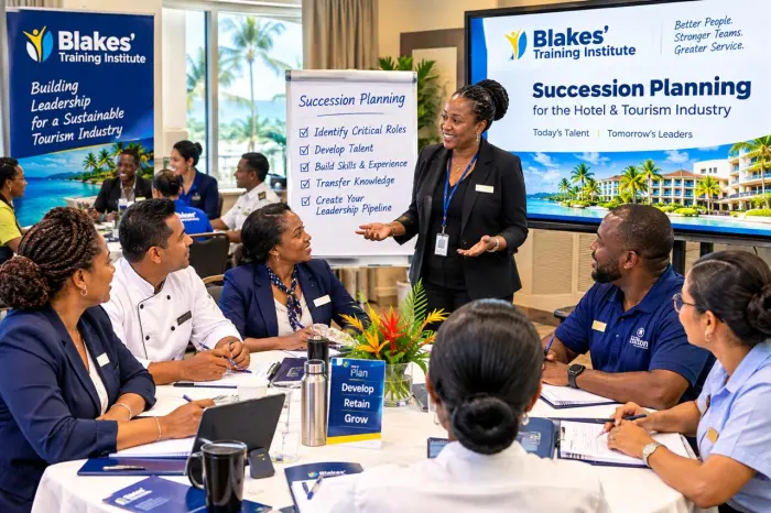 Hospitality and tourism leaders participating in a succession planning and leadership pipeline workshop